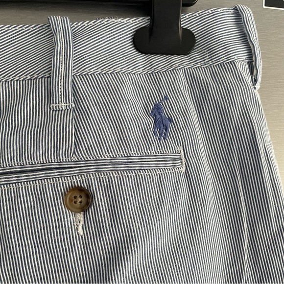 RALPH LAUREN POLO Shorts Size 10 US 14 UK Blue/white Striped Ladies - Picture 3 of 8